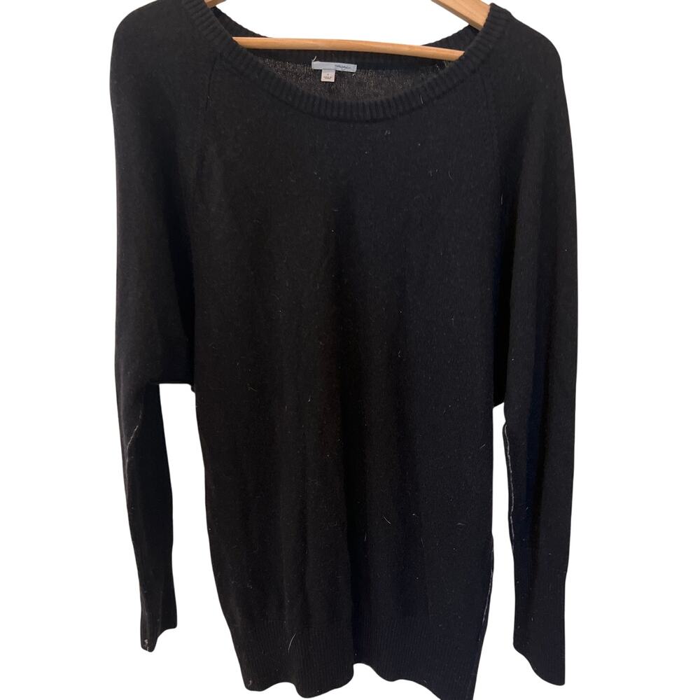 Halogen Long Black Sweater Women's Small Wool Cashmere Blend Luxury Minimalist